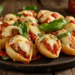 How to Make the Perfect Ronzoni Stuffed Shells Recipe 12 Baked stuffed jumbo shells with marinara and cheese.